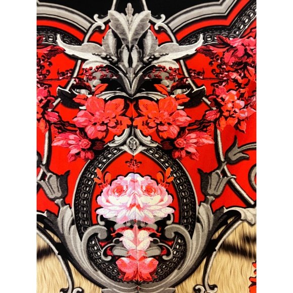 Roberto Cavalli Dress Long Sleeve Stretch Silk Animal Flowers Small Luxury $1250 - Picture 9 of 12